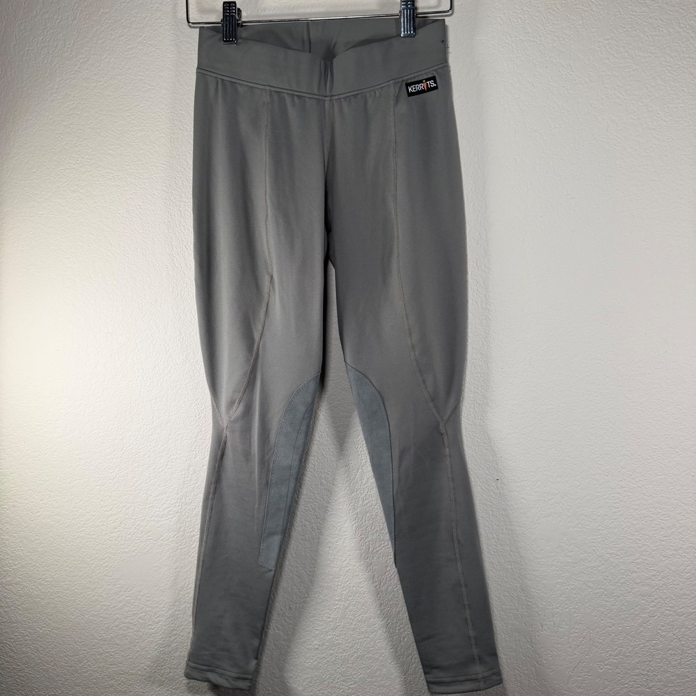 Kerrits Womens Gray Knee Patch Equestrian Riding Tights Size Small Made in USA